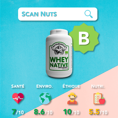 Nutrimuscle whey native biologique score scannuts