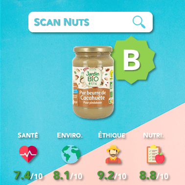 Jardin bio étic pur beurre de cacahuète score scannuts