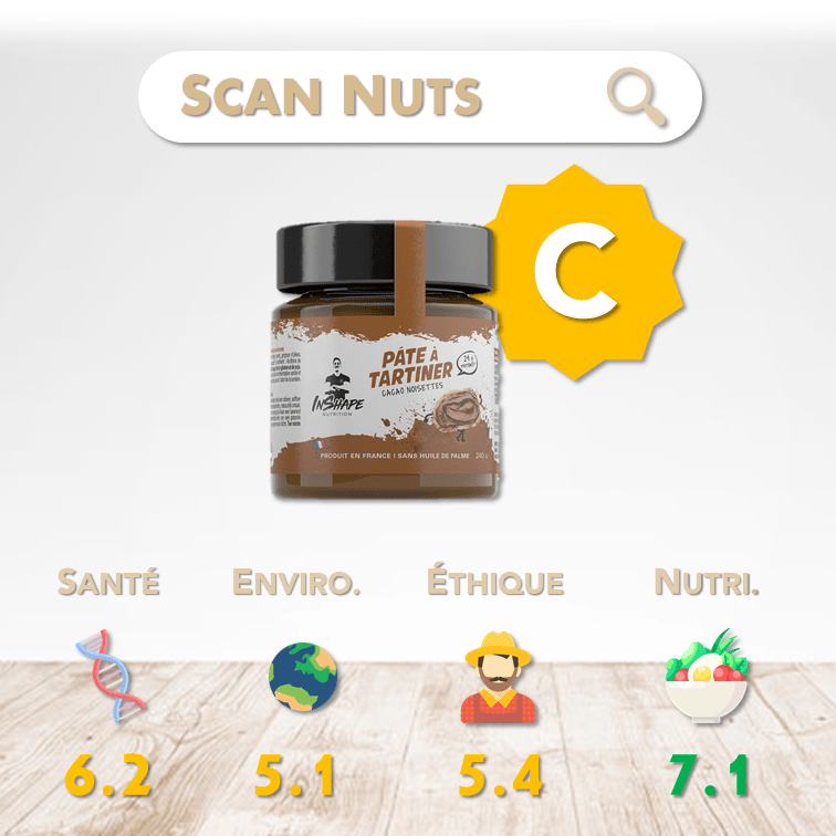 Inshape nutrition pâte à tartiner score scannuts