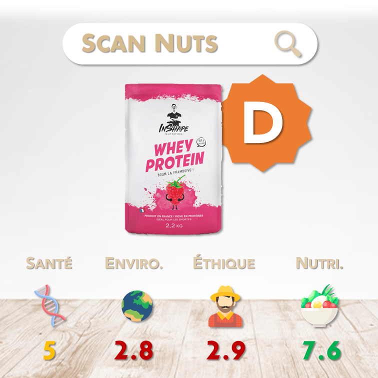 Inshape nutrition whey protein framboise score scannuts