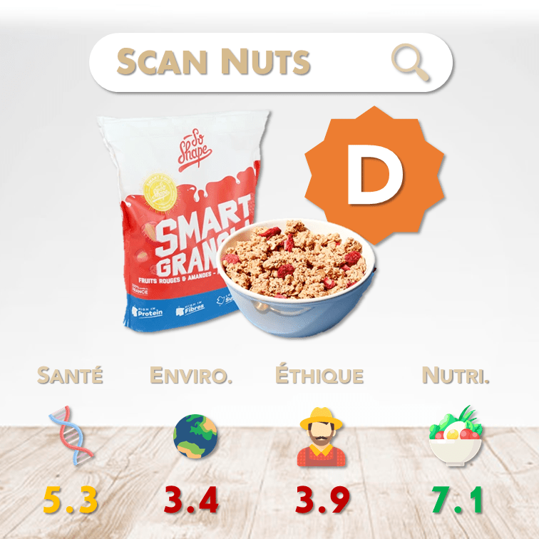 So shape smart granola fruits rouges score scannuts