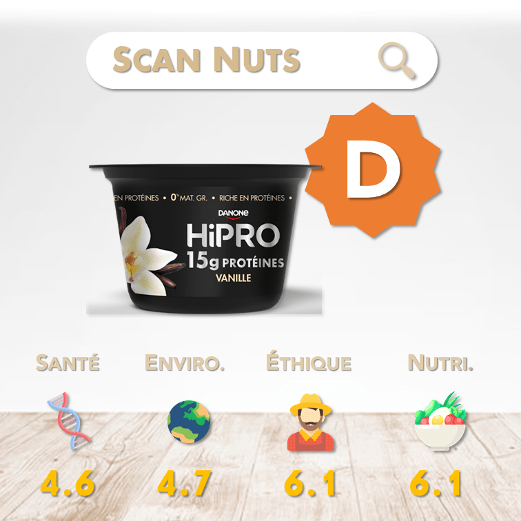 Danone Hipro vanille score scannuts