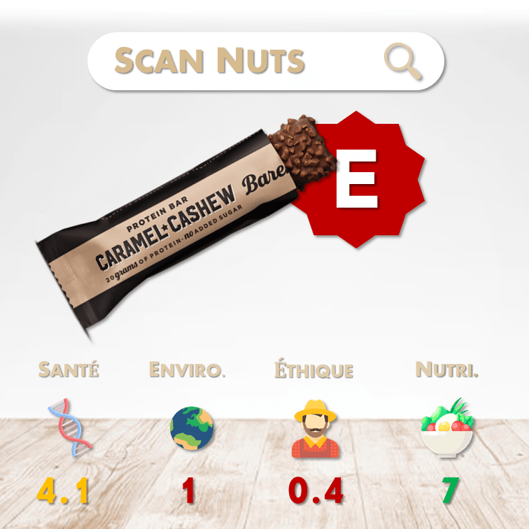 Barebells protein bar caramel cashew score scannuts