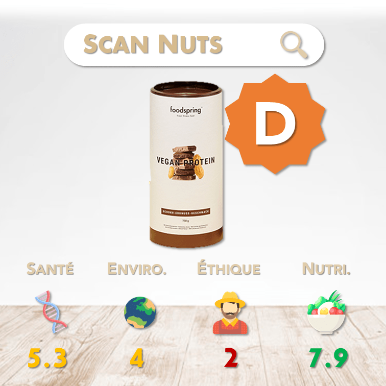 Foodspring® vegan protein peanut chocolat score scannuts