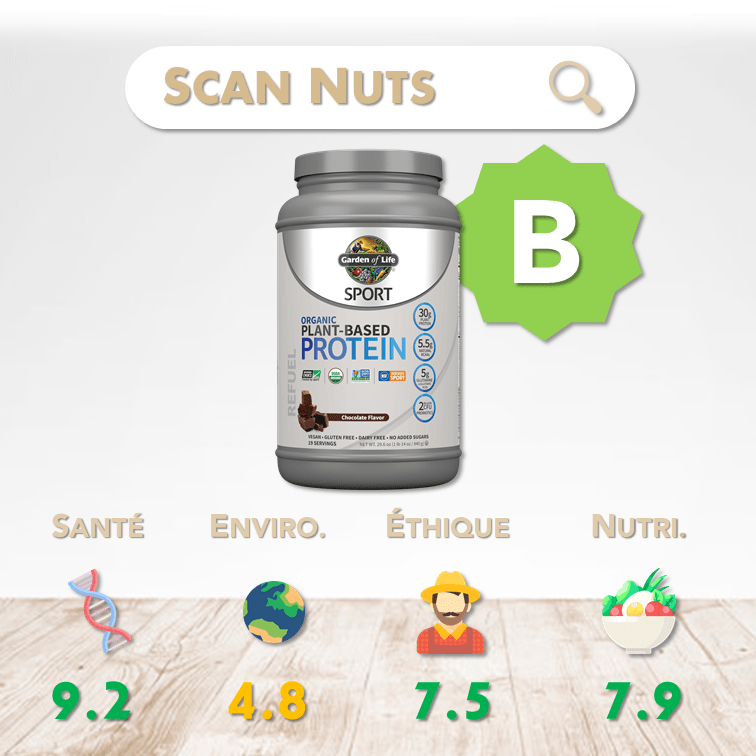 Garden of life chocolate protein organic plant based sport score scannuts
