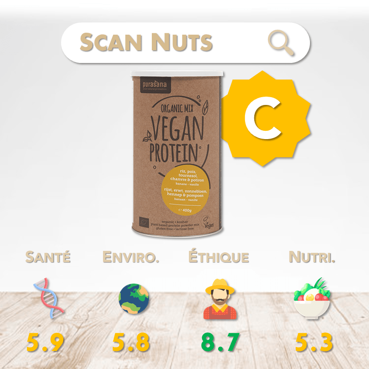Purasana organic proteine banane mix score scannuts