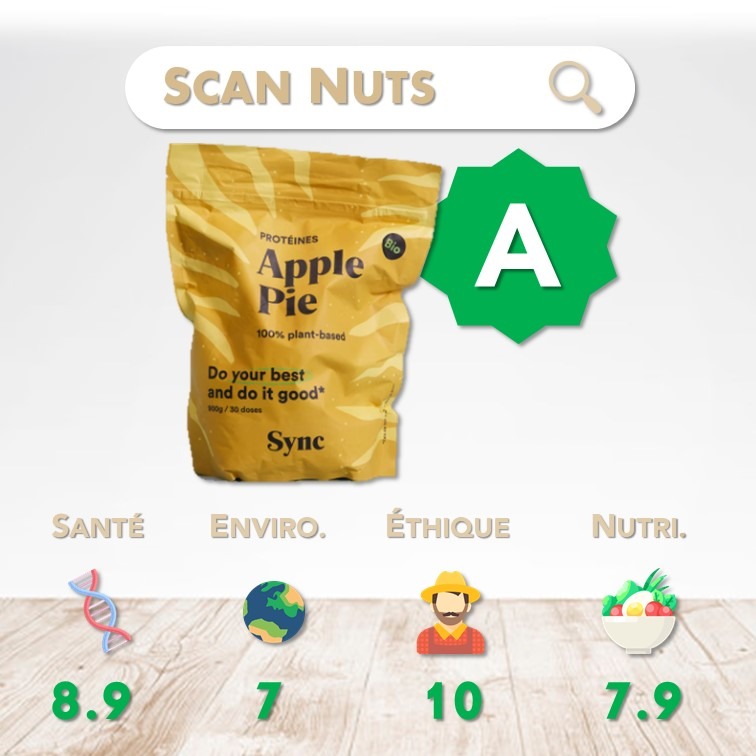 Sync Protein apple pie vegan score scannuts