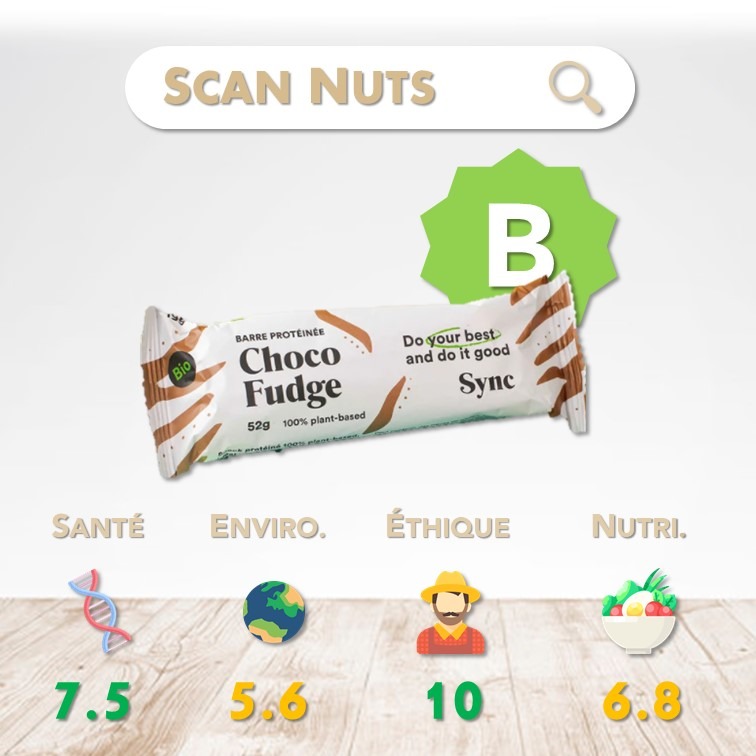 Sync Protein bar choco fudge score scannuts