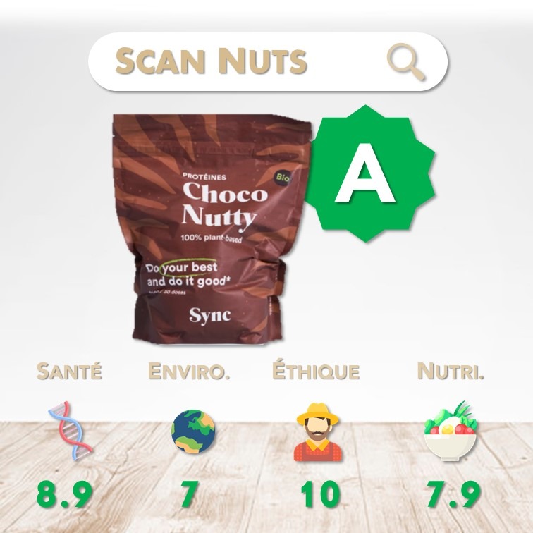 Sync Protein choco nutty vegan score scannuts