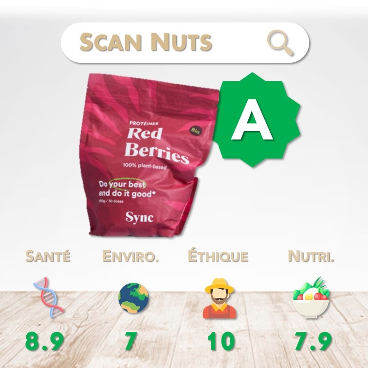 Sync Protein vegan red berries score scannuts