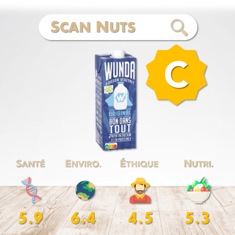 Nestlé wunda original boisson végétale score scannuts