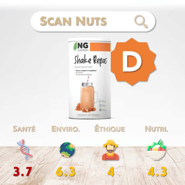 NG nutrition caramel beurre salé shake repas score scannuts