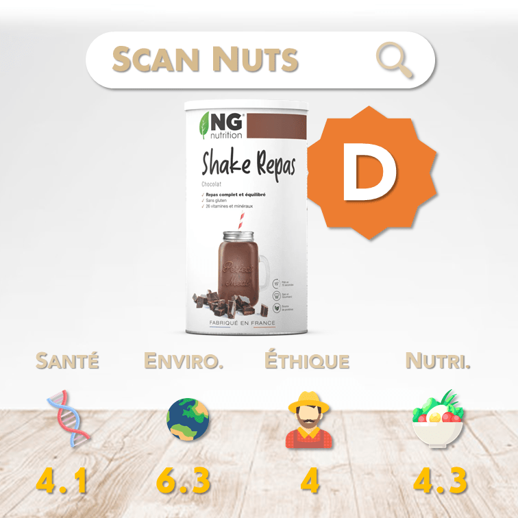 NG nutrition chocolat shake repas score scannuts