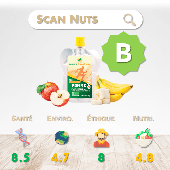 Enduractiv compote énergétique riz pomme banane bio score scannuts