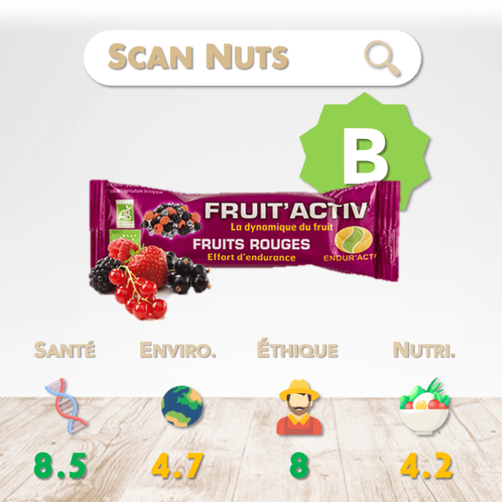 Enduractiv fruitactiv fruits rouges bio score scannuts