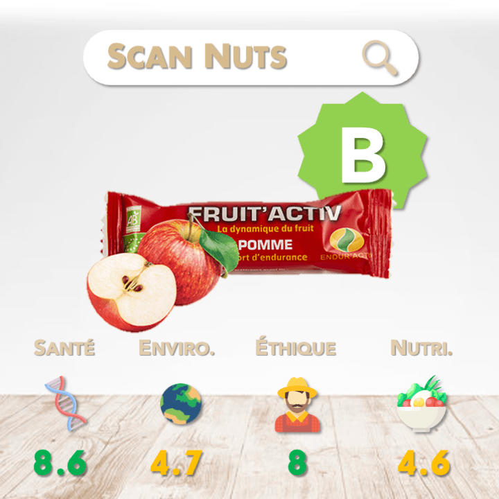 Enduractiv fruitactiv pomme bio score scannuts