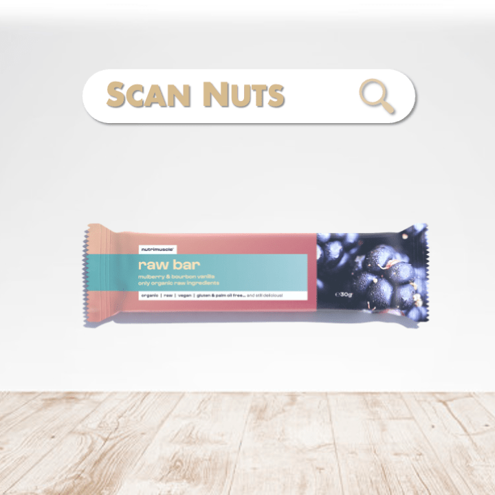 Nutrimuscle raw bar mulberry vanilla scannuts