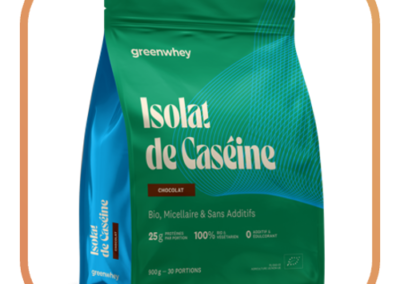 Isolat de caséine bio micellaire chocolat greenwhey