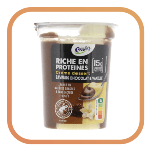 Crème dessert duo protéinée chocolat et vanille