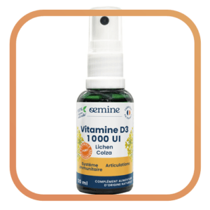 Vitamine D3 1000 UI Végétale