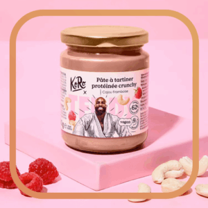 Pâte à tartiner protéinée vegan cajou-framboise x Teddy Riner