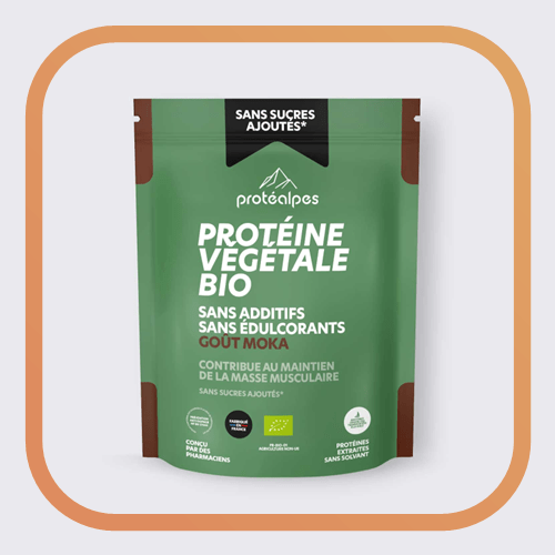 Protéalpes Protéine végétale BIO goût moka – Gamme sans sucres ajoutés