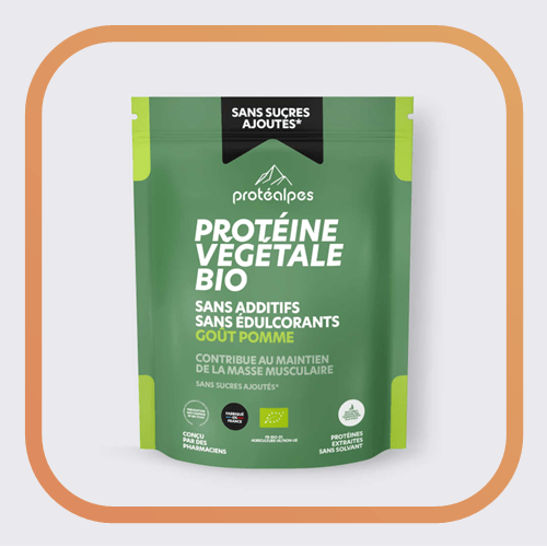 Protéalpes Protéine végétale BIO goût pomme – Gamme sans sucres ajoutés